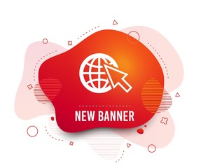 Poster - Fluid badge. Internet sign icon. World wide web symbol. Cursor pointer. Abstract shape. Gradient internet icon. Flyer liquid banner. Vector