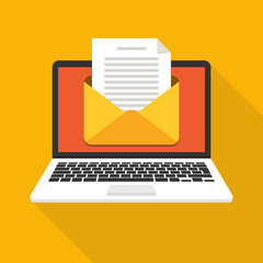 Poster - Laptop with envelope