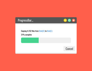 Poster - Progress bar of file copying template. Vector illustration.