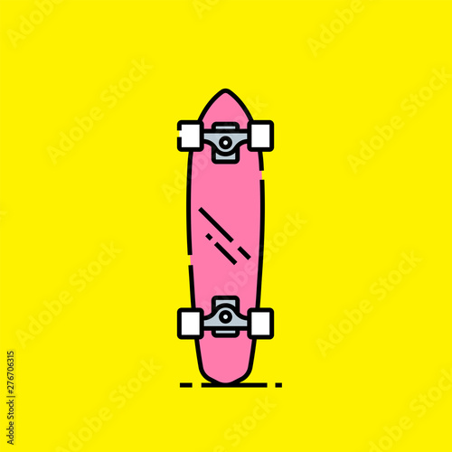 Fotomural Short skateboard line icon