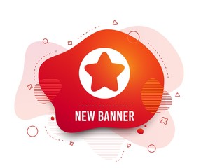 Poster - Fluid badge. Star sign icon. Favorite button. Navigation symbol. Abstract shape. Gradient star icon. Flyer liquid banner. Vector