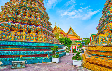 The way between two stupas in Wat Pho, Bangkok, Thailand