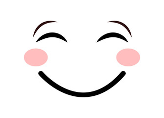 Poster - Smiling emoticon on white background. Smile icon.