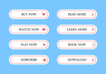 Aufkleber - Set of web buttons. Vector icons.