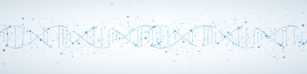 Aufkleber - Science template, wallpaper or banner with a DNA molecules. Vector illustration