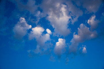 Sky background of colorful clouds at sunset