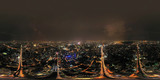 Fototapeta  - 360 panorama by 180 degrees angle seamless panorama view of Sathorn intersection or junction with cars traffic, Bangkok Downtown. Thailand. Financial district and centers in smart urban city at night.