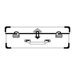 Canvas Print - travel suitcase luggage frontview symbol in black and white