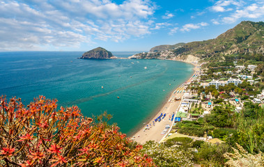 Landscape with Maronti beach, Ischia island, Italy