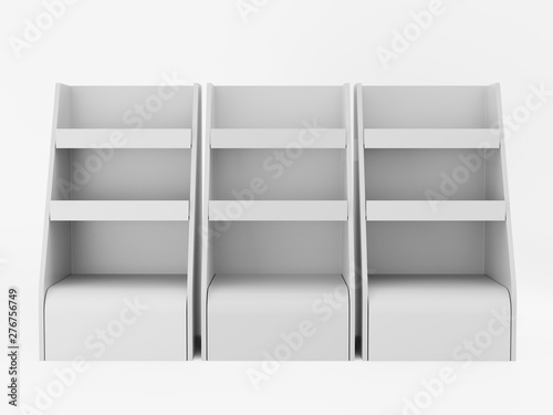 Fotomural Empty Product Promotional Shelf Display Stand Isolated On White