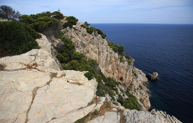 picture of the rocky and beautiful coastline , beautiful landscape, summer view, sea in the summer