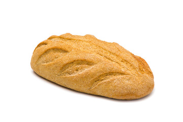 A loaf of fresh bread isolated on white