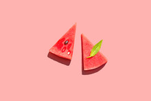 Sliced Watermelon With Mint