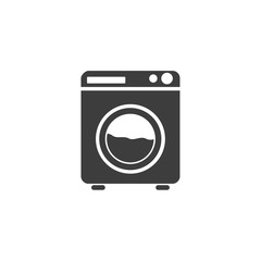 Aufkleber - Washing machine icon symbol template black color editable. simple logo vector illustration for graphic and web design.