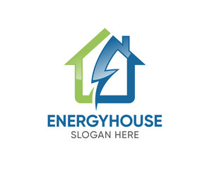 Wall Mural - Energy House Logo, Power Electric House Logo Template-Vector