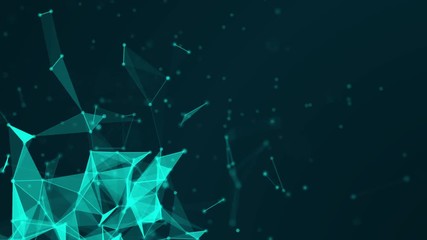 Poster - Abstract Blue plexus Technology network connects and atoms science concept background futuristic animation background