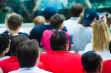 Wall Mural - Blurred crowd of spectators on a stadium