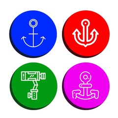 Poster - Set of stability icons such as Anchor, Stabilizer , stability