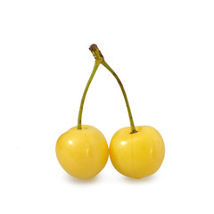 Wall Mural - Yellow cherries isolated on white background