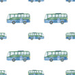 cartoon watercolor pattern with transport 4