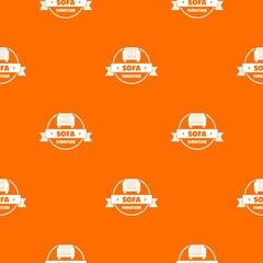 Poster - Furniture sofa pattern vector orange for any web design best