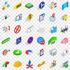 Poster - Resolution icons set. Isometric style of 36 resolution vector icons for web for any design