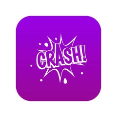 Sticker - Crash explosion icon digital purple for any design isolated on white vector illustration