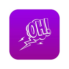 Poster - Oh, speech bubble icon digital purple for any design isolated on white vector illustration