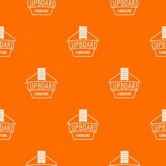 Poster - Furniture cupboard pattern vector orange for any web design best