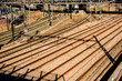 Valencia, Spain - January 12, 2019: Empty train tracks in the North station of Valencia.