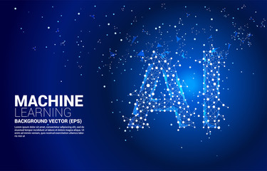 Poster - Vector Polygon dot connect line shaped AI. Concept for machine learning and artificial intelligence.