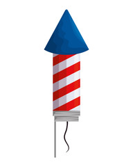 Poster - firework rocket with united states of america flag