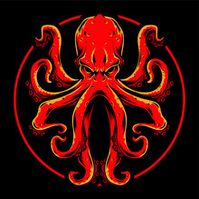 red octopus vector