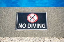 No Diving Warning Sign At Swimming Pool