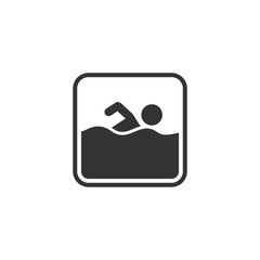 Aufkleber - Swimming Pool icon template black color editable. Swimming Pool symbol vector sign isolated on white background. Simple logo vector illustration for graphic and web design.