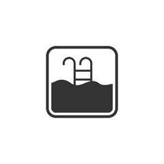 Aufkleber - Swimming Pool icon template black color editable. Swimming Pool symbol vector sign isolated on white background. Simple logo vector illustration for graphic and web design.