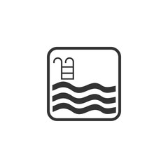 Poster - Swimming Pool icon template black color editable. Swimming Pool symbol vector sign isolated on white background. Simple logo vector illustration for graphic and web design.