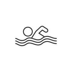 Aufkleber - Swimming Pool icon template black color editable. Swimming Pool symbol vector sign isolated on white background. Simple logo vector illustration for graphic and web design.