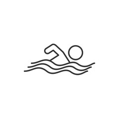 Poster - Swimming Pool icon template black color editable. Swimming Pool symbol vector sign isolated on white background. Simple logo vector illustration for graphic and web design.