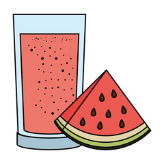 Wall Mural - watermelon juice fruit with glass