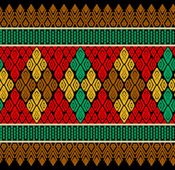 Canvas Print - Seamless  tribal pattern.Able to repeat for textile printing