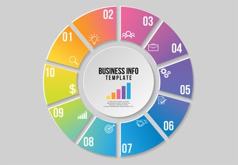 Poster - Vector Infographic Design Template with Options Steps and Marketing Icons. Business Data Visualization can be used for info graph, presentations, process, diagrams, annual reports, workflow layout