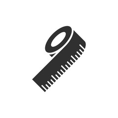 Poster - Tape measurement icon template black color editable. Tape measurement symbol vector sign isolated on white background. Simple logo vector illustration for graphic and web design.