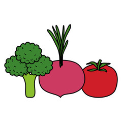 Sticker - fresh vegetables healthy food icons