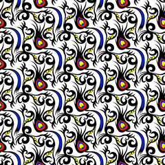 Canvas Print - Seamless Batik Pattern.Able to repeat for textile printing