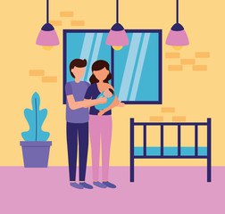 Wall Mural - pregnancy and maternity scene flat