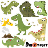 Fototapeta Pokój dzieciecy - Vector set of dinosaurs cartoon