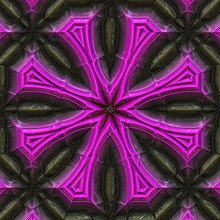 3d Effect - Abstract Octagonal Pink Black Graphic