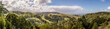 Panoramic aerial view of Apollo Bay and Barham paradise scenic reserve along the Great Ocean Road, Victoria, Australia