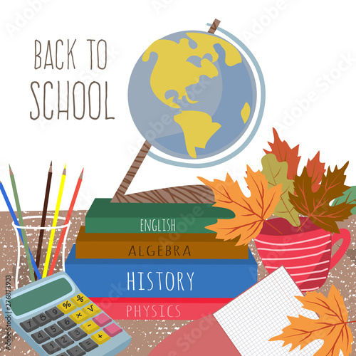 Back To School Cute Vector Illustration For Poster Background